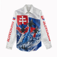 Slovakia Military Freedom Women Casual Shirt Fighter Jets Soldier Eagle Mountain