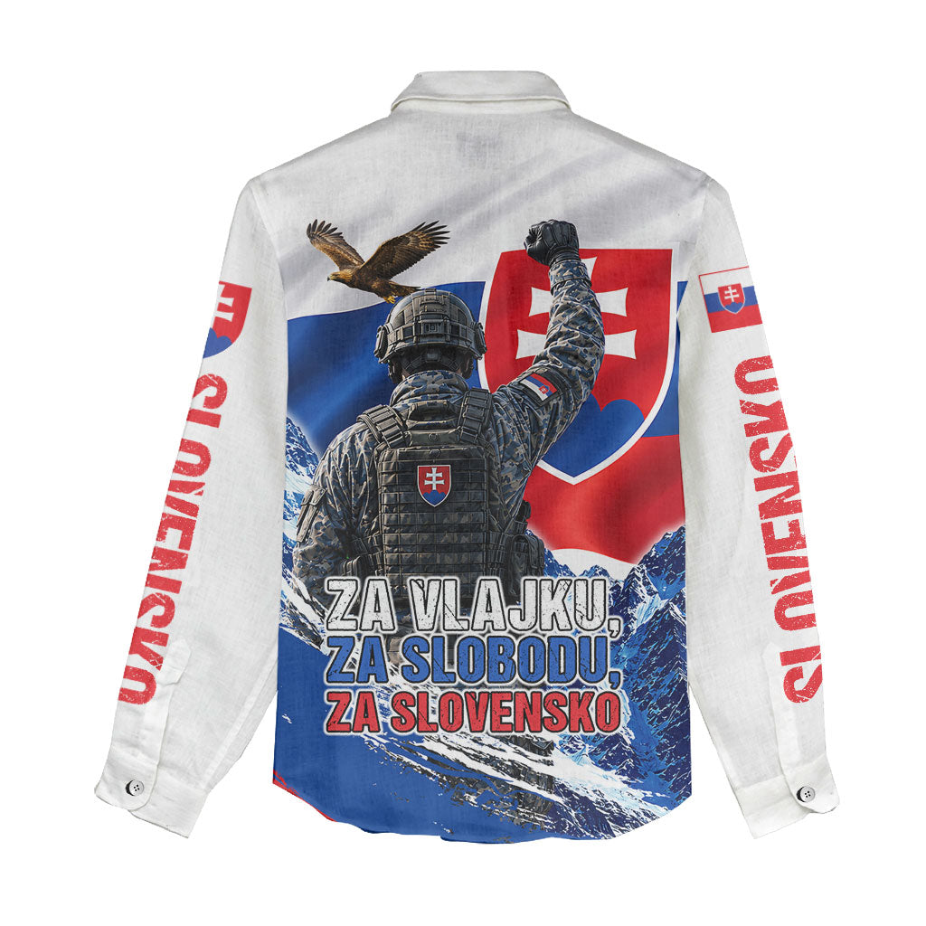 Slovakia Military Freedom Women Casual Shirt Fighter Jets Soldier Eagle Mountain