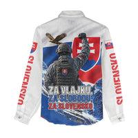 Slovakia Military Freedom Women Casual Shirt Fighter Jets Soldier Eagle Mountain