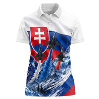 Slovakia Military Freedom Women Polo Shirt Fighter Jets Soldier Eagle Mountain