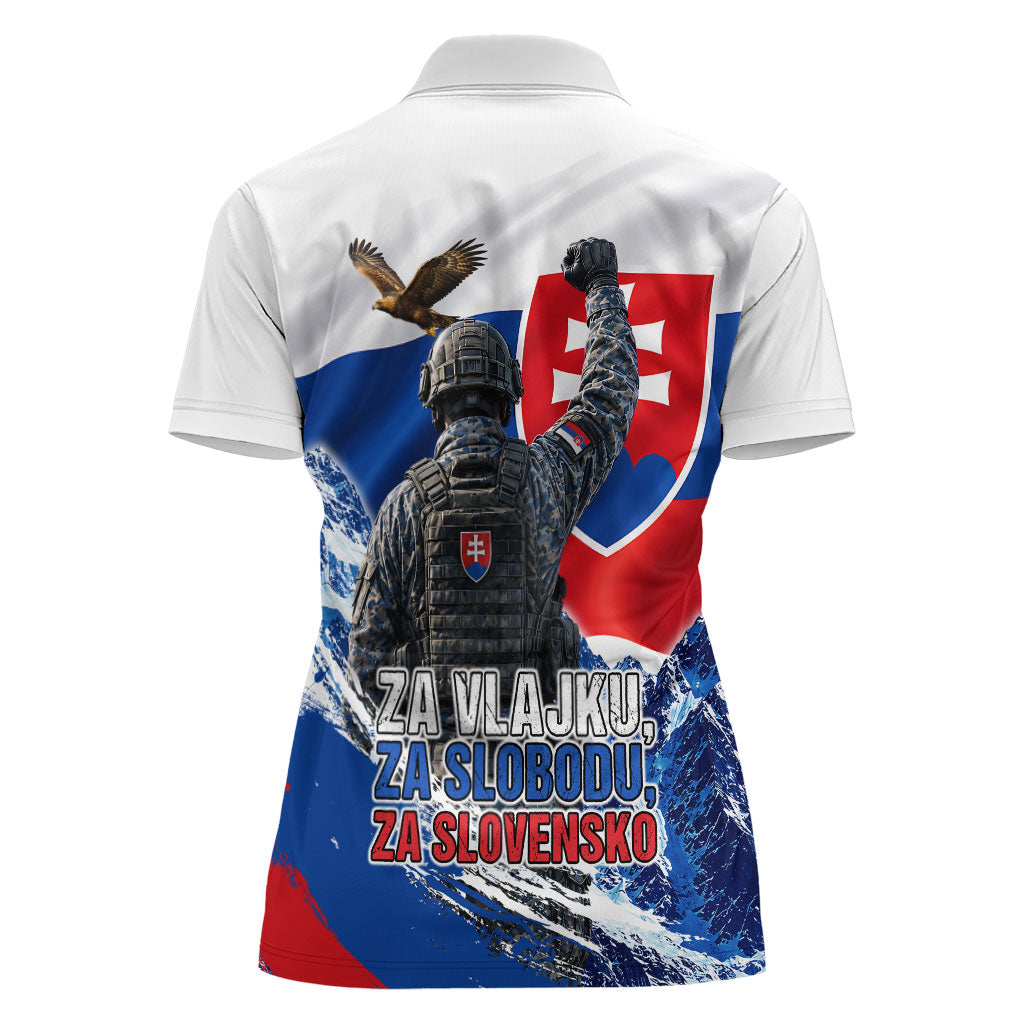 Slovakia Military Freedom Women Polo Shirt Fighter Jets Soldier Eagle Mountain