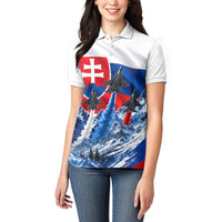 Slovakia Military Freedom Women Polo Shirt Fighter Jets Soldier Eagle Mountain
