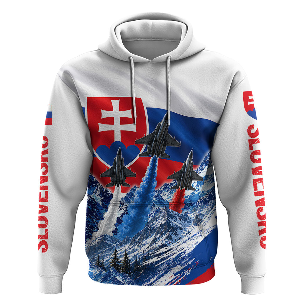 Slovakia Military Freedom Zip Hoodie Fighter Jets Soldier Eagle Mountain