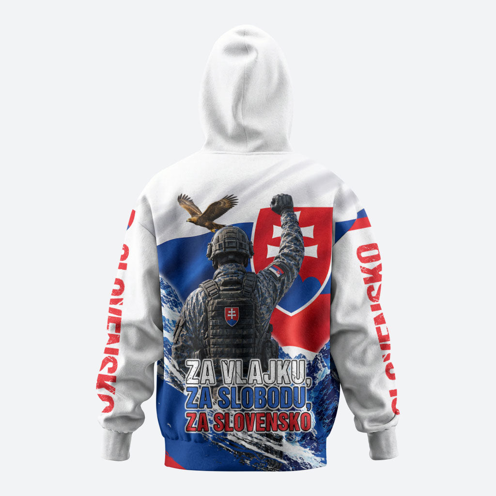 Slovakia Military Freedom Zip Hoodie Fighter Jets Soldier Eagle Mountain