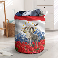 Tajikistan National Pride Laundry Basket Ismoil Somoni Monument Marco Polo Sheep Flag