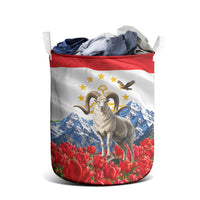 Tajikistan National Pride Laundry Basket Ismoil Somoni Monument Marco Polo Sheep Flag