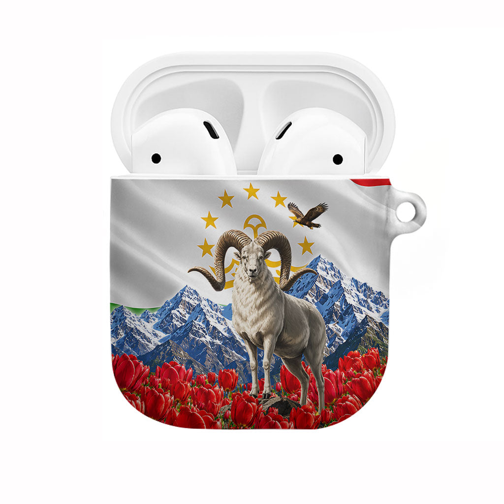 Tajikistan National Pride AirPods Case Ismoil Somoni Monument Marco Polo Sheep Flag