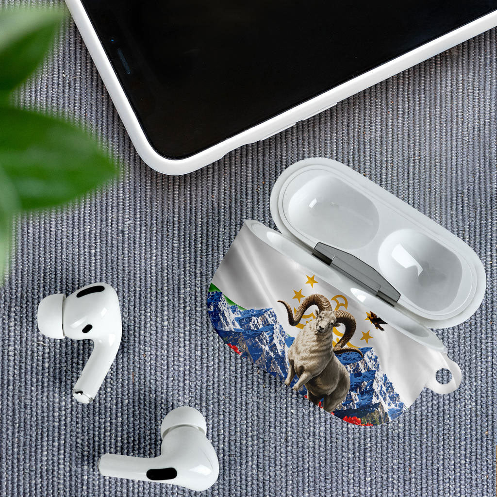 Tajikistan National Pride AirPods Case Ismoil Somoni Monument Marco Polo Sheep Flag