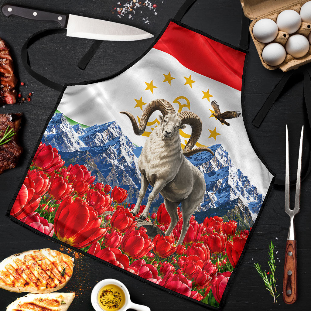 Tajikistan National Pride Apron Ismoil Somoni Monument Marco Polo Sheep Flag