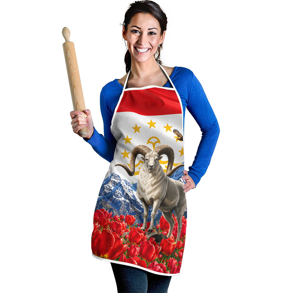 Tajikistan National Pride Apron Ismoil Somoni Monument Marco Polo Sheep Flag