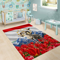 Tajikistan National Pride Area Rug Ismoil Somoni Monument Marco Polo Sheep Flag