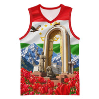 Tajikistan National Pride Basketball Jersey Ismoil Somoni Monument Marco Polo Sheep Flag