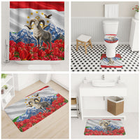 Tajikistan National Pride Bathroom Set Ismoil Somoni Monument Marco Polo Sheep Flag