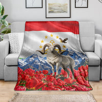 Tajikistan National Pride Blanket Ismoil Somoni Monument Marco Polo Sheep Flag