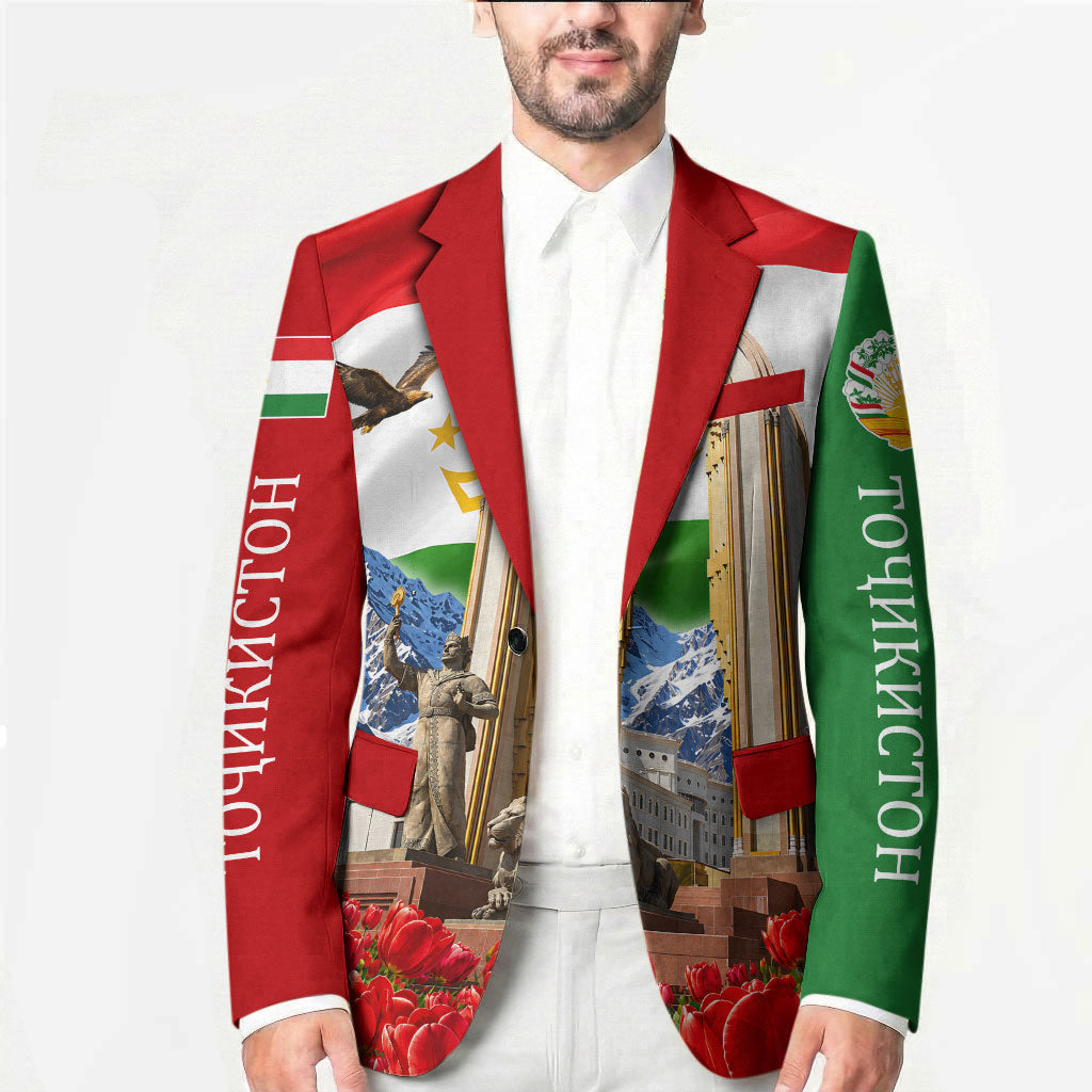 Tajikistan National Pride Blazer Ismoil Somoni Monument Marco Polo Sheep Flag