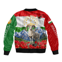 Tajikistan National Pride Bomber Jacket Ismoil Somoni Monument Marco Polo Sheep Flag