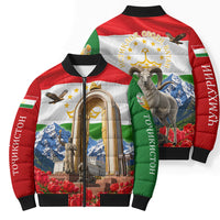 Tajikistan National Pride Bomber Puffer Jacket Ismoil Somoni Monument Marco Polo Sheep Flag