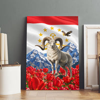 Tajikistan National Pride Canvas Wall Art Ismoil Somoni Monument Marco Polo Sheep Flag