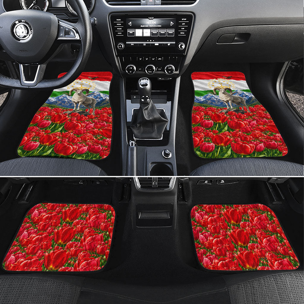 Tajikistan National Pride Car Mats Ismoil Somoni Monument Marco Polo Sheep Flag