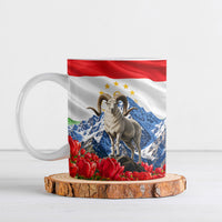 Tajikistan National Pride Ceramic Mug Ismoil Somoni Monument Marco Polo Sheep Flag