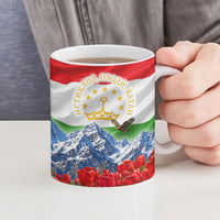 Tajikistan National Pride Ceramic Mug Ismoil Somoni Monument Marco Polo Sheep Flag