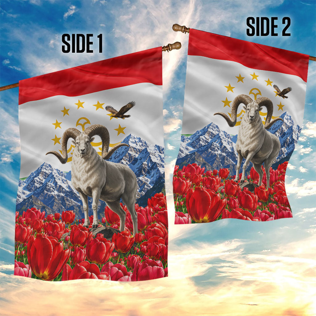 Tajikistan National Pride Garden Flag Ismoil Somoni Monument Marco Polo Sheep Flag