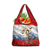 Tajikistan National Pride Grocery Bag Ismoil Somoni Monument Marco Polo Sheep Flag