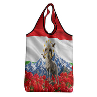 Tajikistan National Pride Grocery Bag Ismoil Somoni Monument Marco Polo Sheep Flag