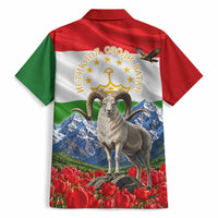 Tajikistan National Pride Hawaiian Shirt Ismoil Somoni Monument Marco Polo Sheep Flag