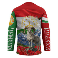 Tajikistan National Pride Hockey Jersey Ismoil Somoni Monument Marco Polo Sheep Flag