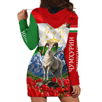 Tajikistan National Pride Hoodie Dress Ismoil Somoni Monument Marco Polo Sheep Flag