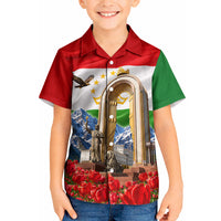 Tajikistan National Pride Kid Hawaiian Shirt Ismoil Somoni Monument Marco Polo Sheep Flag