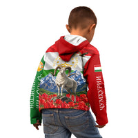 Tajikistan National Pride Kid Hoodie Ismoil Somoni Monument Marco Polo Sheep Flag