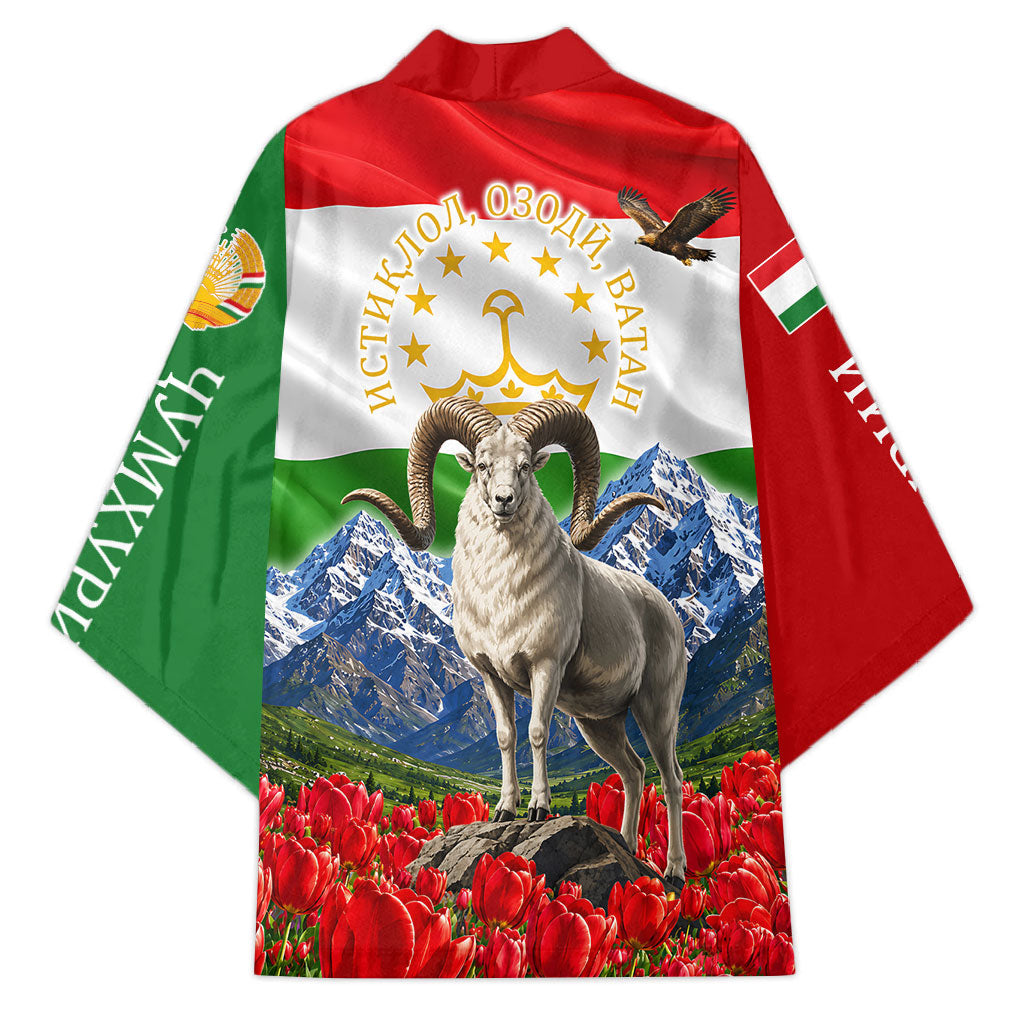 Tajikistan National Pride Kimono Ismoil Somoni Monument Marco Polo Sheep Flag
