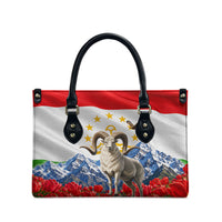 Tajikistan National Pride Leather Bag Ismoil Somoni Monument Marco Polo Sheep Flag