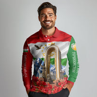 Tajikistan National Pride Long Sleeve Polo Shirt Ismoil Somoni Monument Marco Polo Sheep Flag