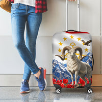 Tajikistan National Pride Luggage Cover Ismoil Somoni Monument Marco Polo Sheep Flag