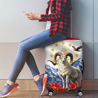 Tajikistan National Pride Luggage Cover Ismoil Somoni Monument Marco Polo Sheep Flag