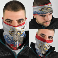 Tajikistan National Pride Neck Gaiter Ismoil Somoni Monument Marco Polo Sheep Flag
