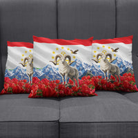 Tajikistan National Pride Pillow Cover Ismoil Somoni Monument Marco Polo Sheep Flag