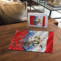 Tajikistan National Pride Puzzle Ismoil Somoni Monument Marco Polo Sheep Flag