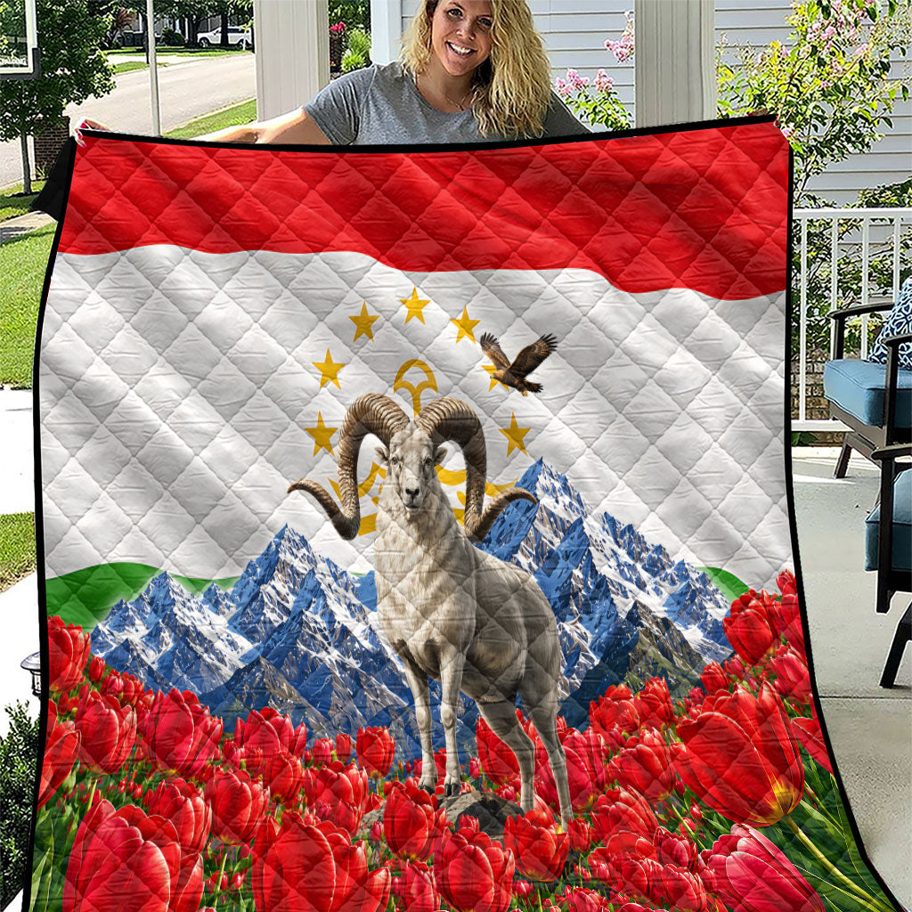 Tajikistan National Pride Quilt Ismoil Somoni Monument Marco Polo Sheep Flag