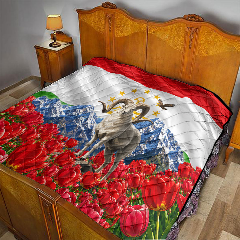Tajikistan National Pride Quilt Ismoil Somoni Monument Marco Polo Sheep Flag