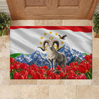 Tajikistan National Pride Rubber Doormat Ismoil Somoni Monument Marco Polo Sheep Flag