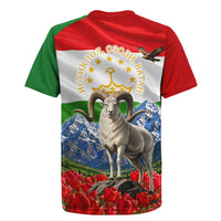 Tajikistan National Pride Rugby Jersey Ismoil Somoni Monument Marco Polo Sheep Flag