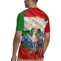 Tajikistan National Pride Rugby Jersey Ismoil Somoni Monument Marco Polo Sheep Flag