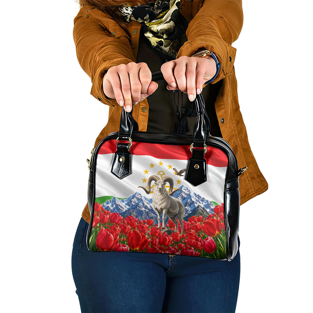 Tajikistan National Pride Shoulder Handbag Ismoil Somoni Monument Marco Polo Sheep Flag