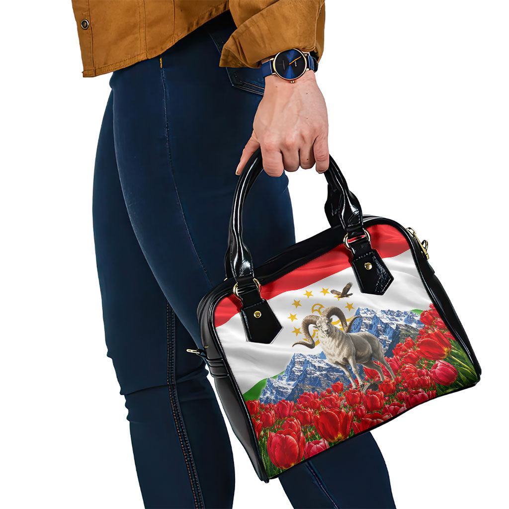 Tajikistan National Pride Shoulder Handbag Ismoil Somoni Monument Marco Polo Sheep Flag