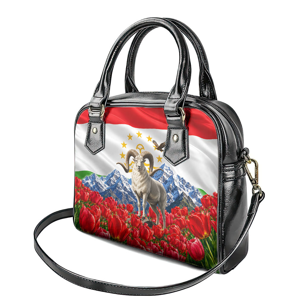 Tajikistan National Pride Shoulder Handbag Ismoil Somoni Monument Marco Polo Sheep Flag