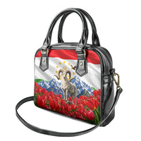 Tajikistan National Pride Shoulder Handbag Ismoil Somoni Monument Marco Polo Sheep Flag